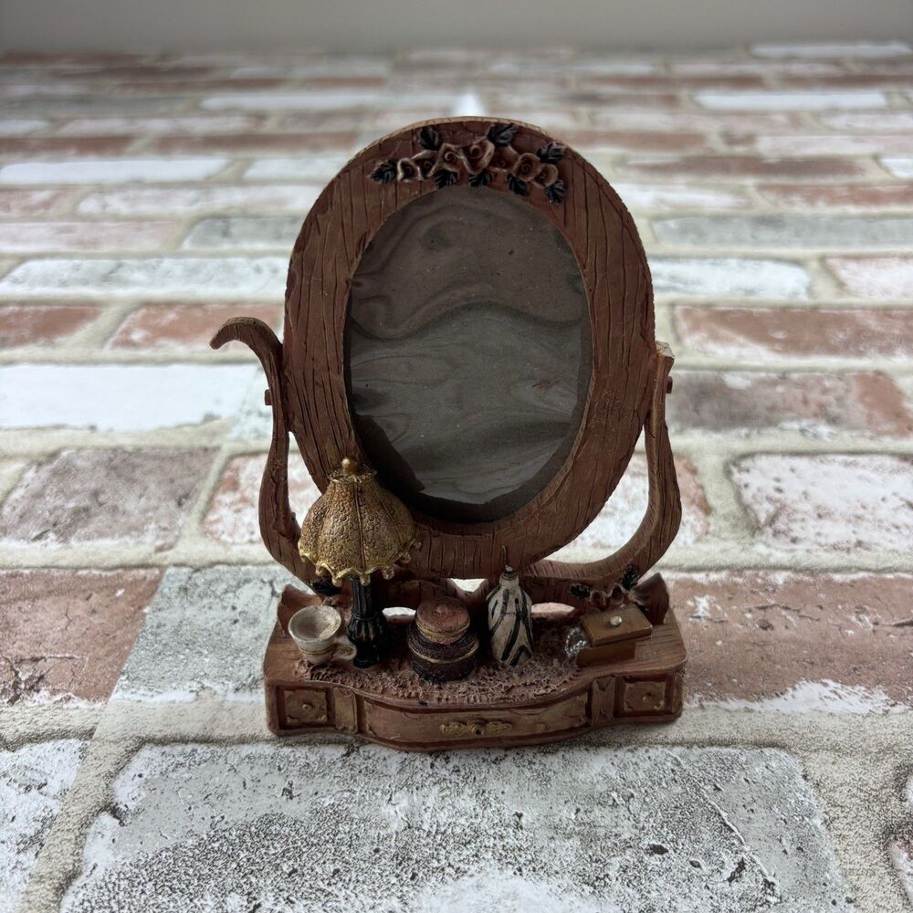 VTG VICTORIAN DRESSER VANITY PICTURE FRAME TABLE OLD WOODEN COLLECTORS
